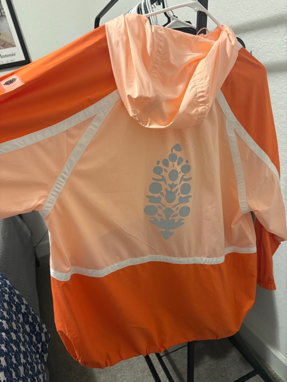 Free People NWOT Like the Wind Color-block Jacket in Peach-Orange - Picture 7 of 9